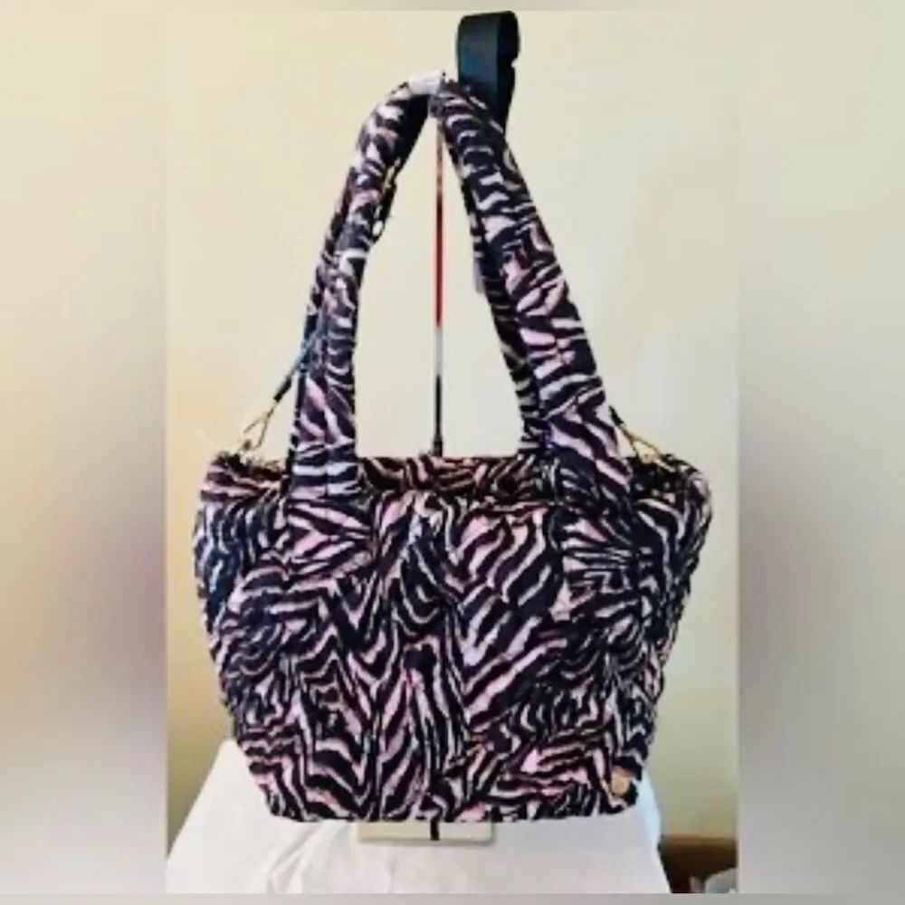 Jill & Ally Pink and Black Zebra Print Tote Bag; NWT